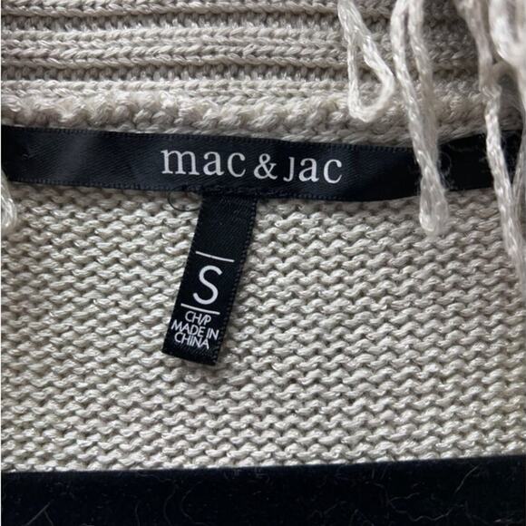 Mac & Jac Womens S Cream Fringe Cardigan - Acrylic & Nylon - Picture 4 of 9